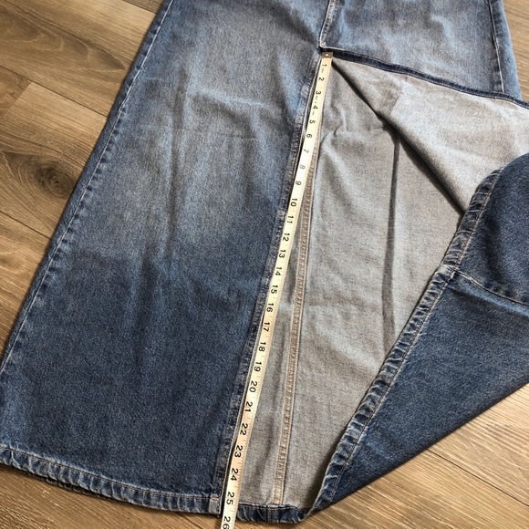 Free People We The Free Come As You Are Denim Maxi Skirt Size 4 Mid Rise NWT - Picture 7 of 14